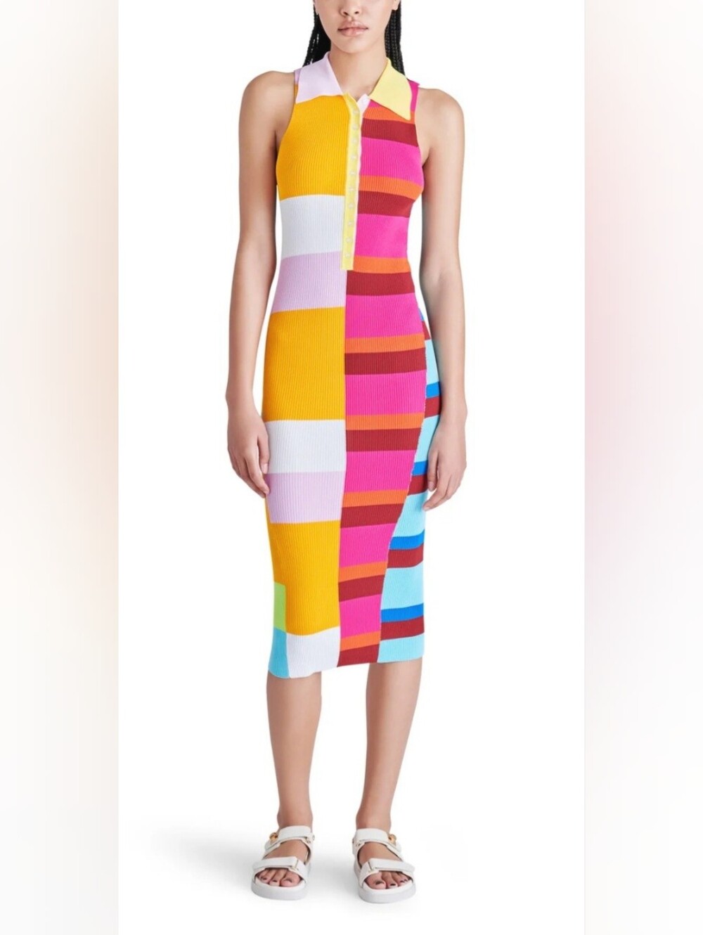 Steve Madden Evelyn Dress In Bright Multi Colorblock, BNWT, Size S